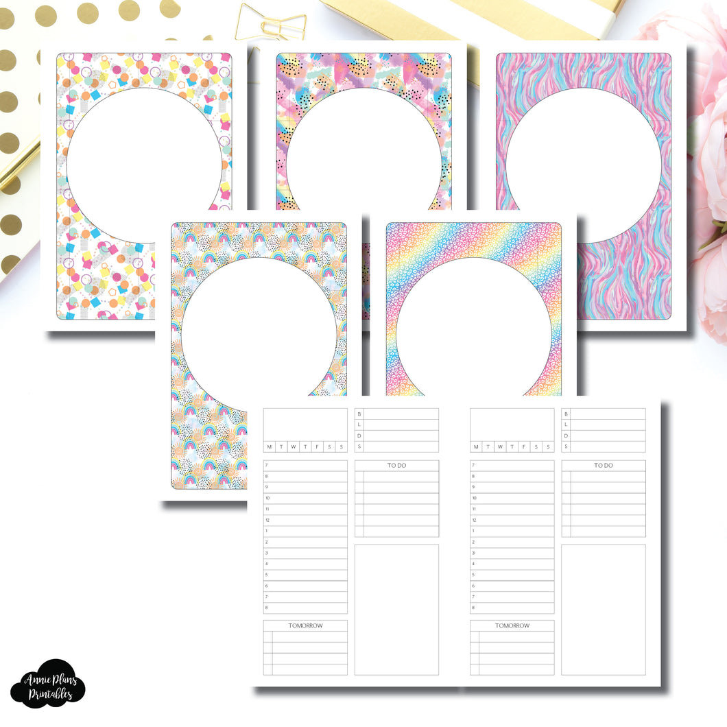 A5 Rings Size | Undated Structured Timed Daily Printable Insert
