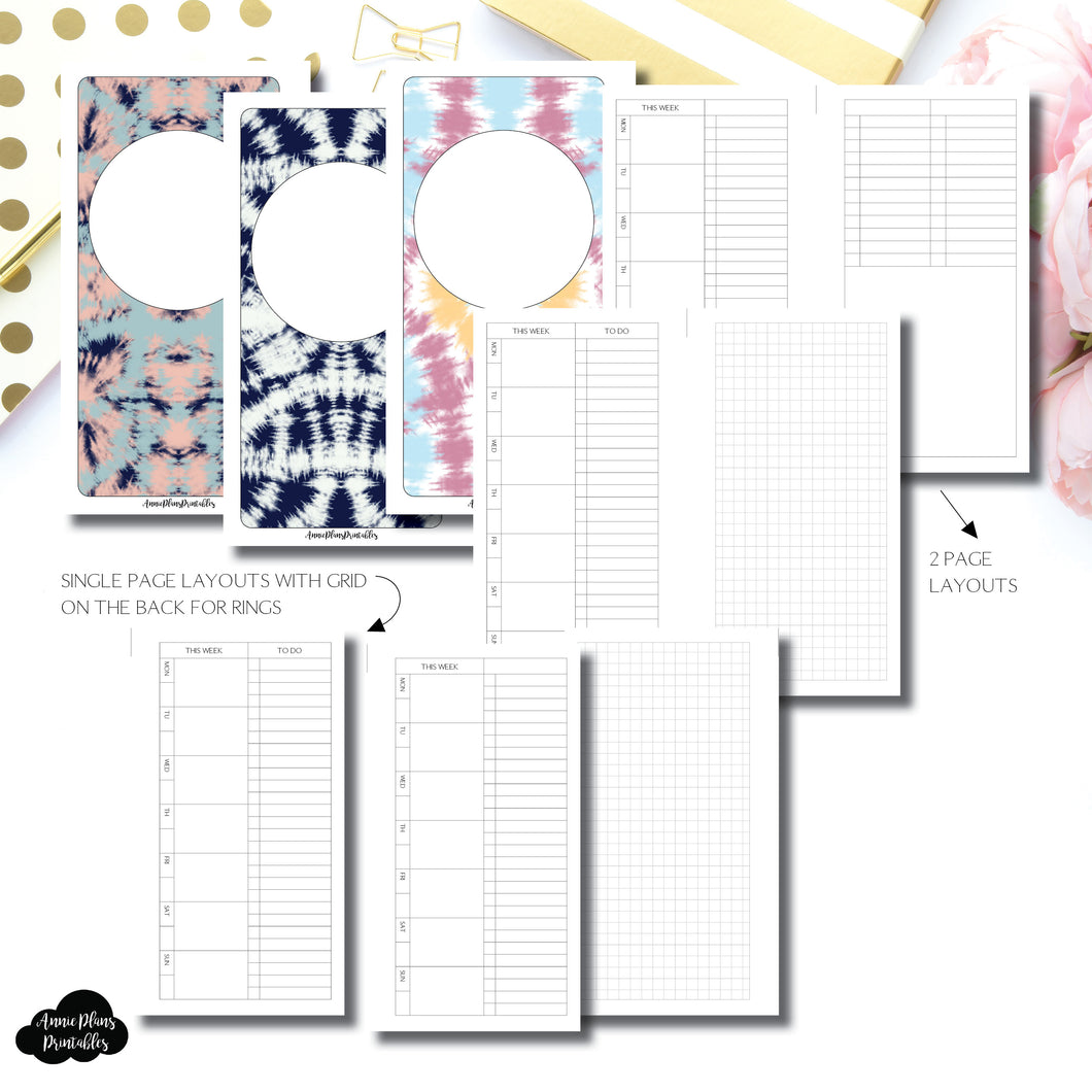 Personal Rings Size | Undated Weekly + Lists Printable Insert