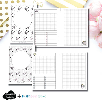 A6 Rings Size | Undated Day on 2 Page or Project Bubba Bear Studios Collaboration Printable Insert