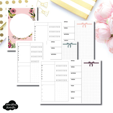 A6 TN Size | Undated Week on 2 Page Layout Printable Insert ©