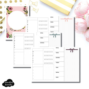 A6 TN Size | Undated Week on 2 Page Layout Printable Insert ©