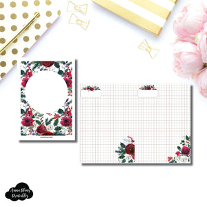 B6 TN Size | Holiday Floral Grid Printable Insert ©
