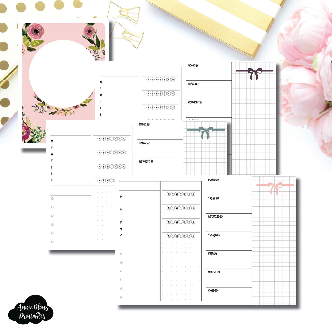 B6 TN Size | Undated Week on 2 Page Layout Printable Insert ©