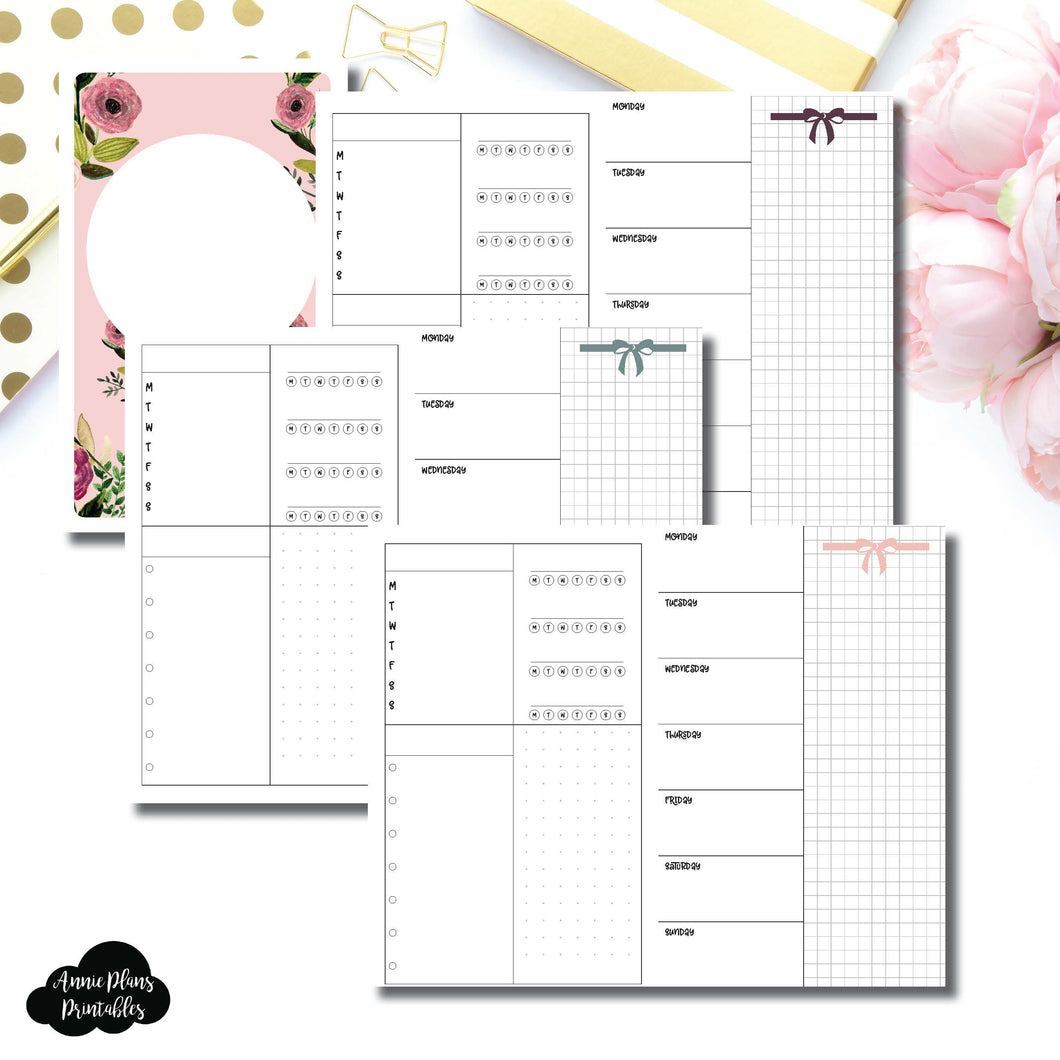 B6 Slim TN Size | Undated Week on 2 Page Layout Printable Insert ©