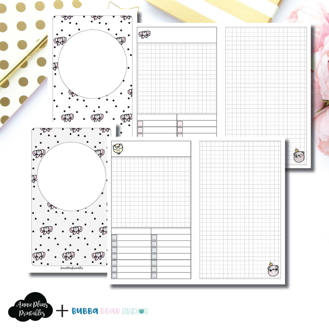 B6 SLIM TN Size | Undated Day on 2 Page or Project Bubba Bear Studios Collaboration Printable Insert