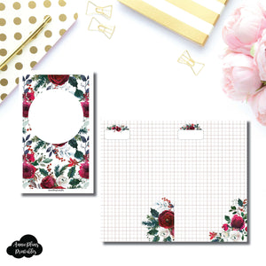 Cahier TN Size | Holiday Floral Grid Printable Insert ©