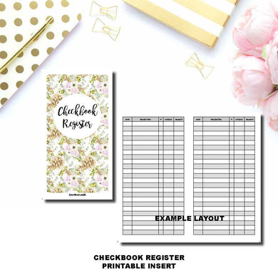 A6 TN Size | CHECKBOOK REGISTER Printable Insert ©