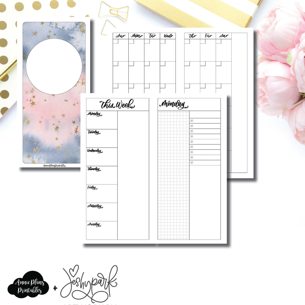 HWeeks Wide Size | JeshyPark Undated Daily Collaboration Printable Insert ©