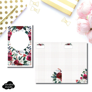 Half Letter Rings Size | Holiday Floral Grid Printable Insert ©