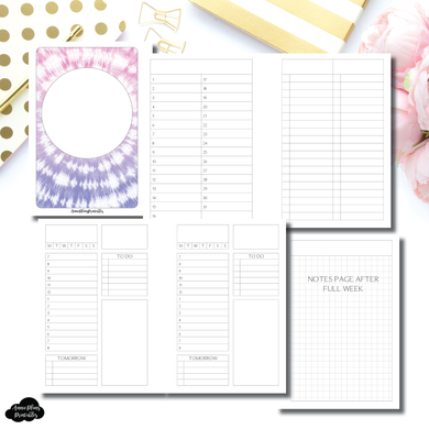 Pocket Rings Size | Full Month Undated Structured Daily + Additional Covers Printable Insert ©