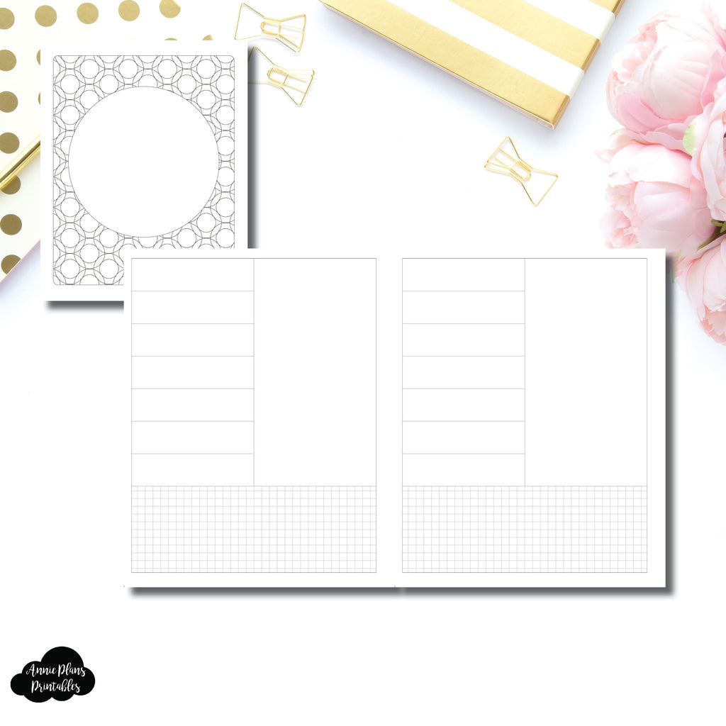 A5 Wide Rings Size HWeeks Weekly Layout Printable Insert