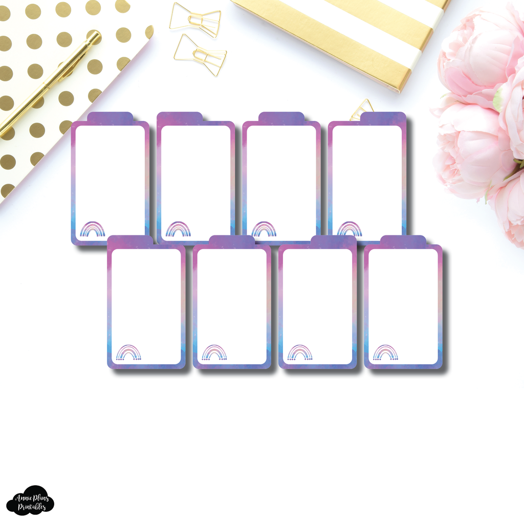 Tab. Card Example Tab Cards | VERTICAL Blank Vibrant Watercolor Tab Card Printable ...