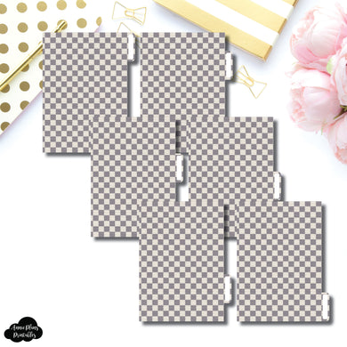 A6 Ring Dividers | Luxe Grey 6 Side Tab Printable Dividers