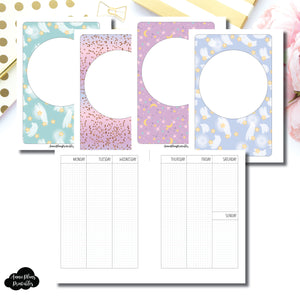 B6 Rings Size | UNDATED 2 PAGE VERTICAL GRID Printable Insert ©