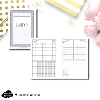 A6 Rings Size | Undated Monthly OnceMoreWithLove Collaboration Printable Insert ©
