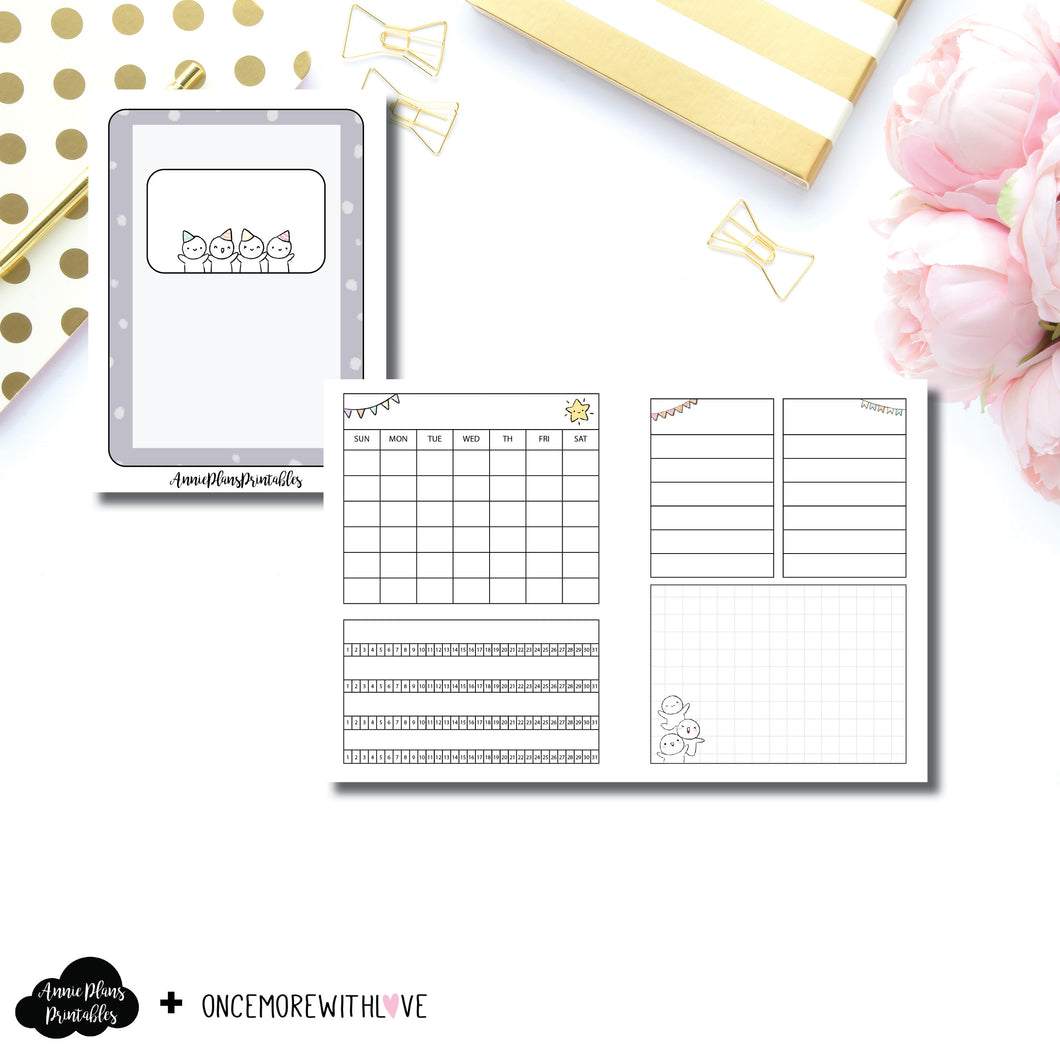 Micro HP Size | Undated Monthly OnceMoreWithLove Collaboration Printable Insert ©