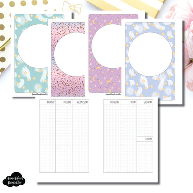 A5 RINGS Size | UNDATED 2 PAGE VERTICAL GRID Printable Insert ©