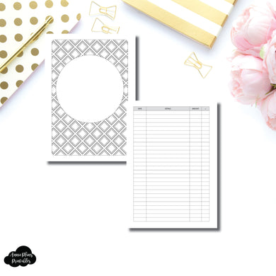 A5 Rings Size | Simple Bill Tracker Printable Insert