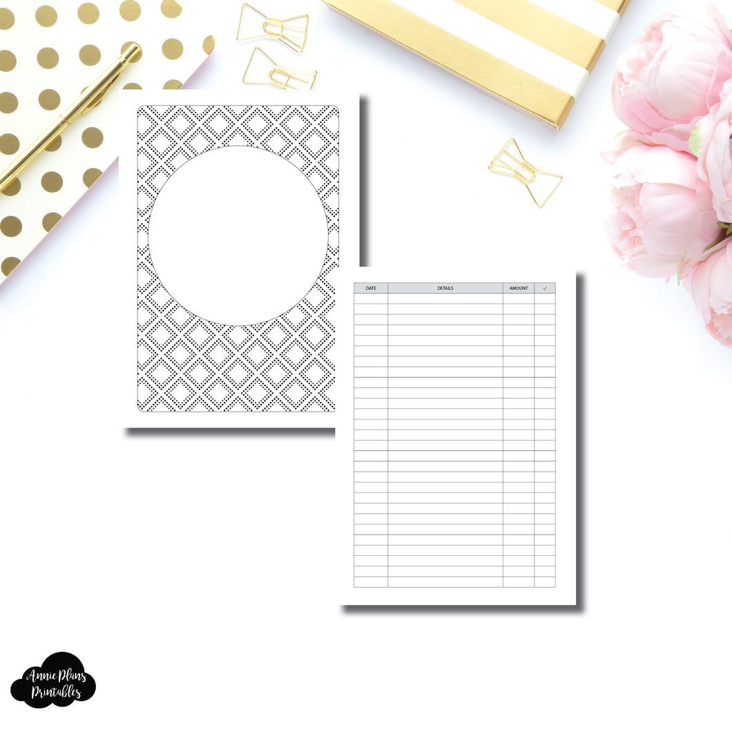 A5 Rings Size | Simple Bill Tracker Printable Insert