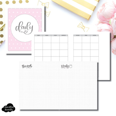 A5 Wide Rings Size | SeeAmyDraw Undated Daily Grid Collaboration Printable Insert ©