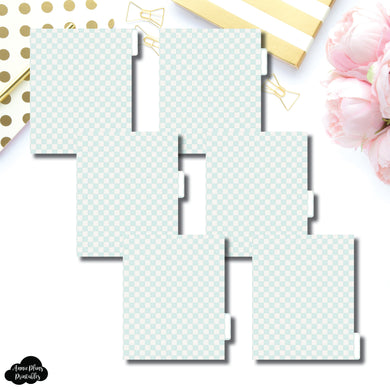 A5 Wide Ring Dividers | Luxe Mint 6 Side Tab Printable Dividers