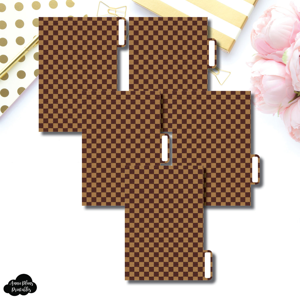 Pocket Ring Dividers | Luxe Brown 5 Side Tab Printable Dividers ...