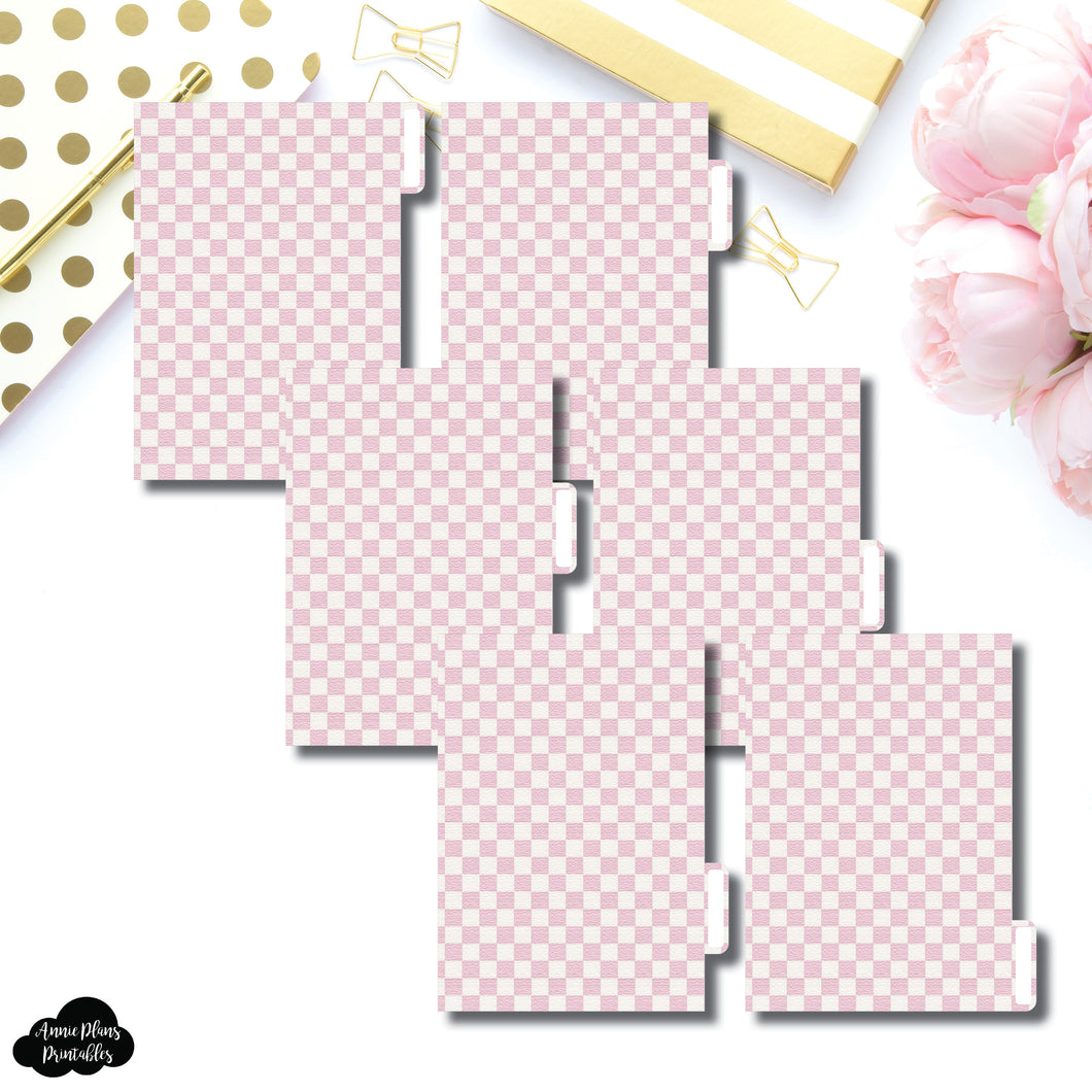 A6 Ring Dividers | Luxe Pink 6 Side Tab Printable Dividers