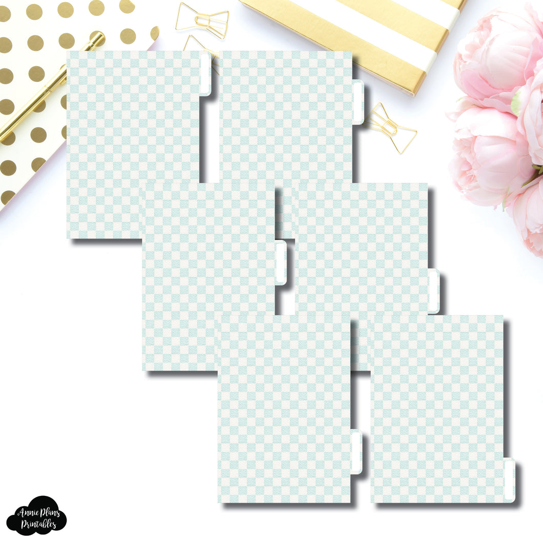 A6 Ring Dividers | Luxe Mint 6 Side Tab Printable Dividers