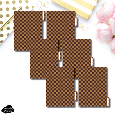 A6 Ring Dividers | Luxe Brown 6 Side Tab Printable Dividers