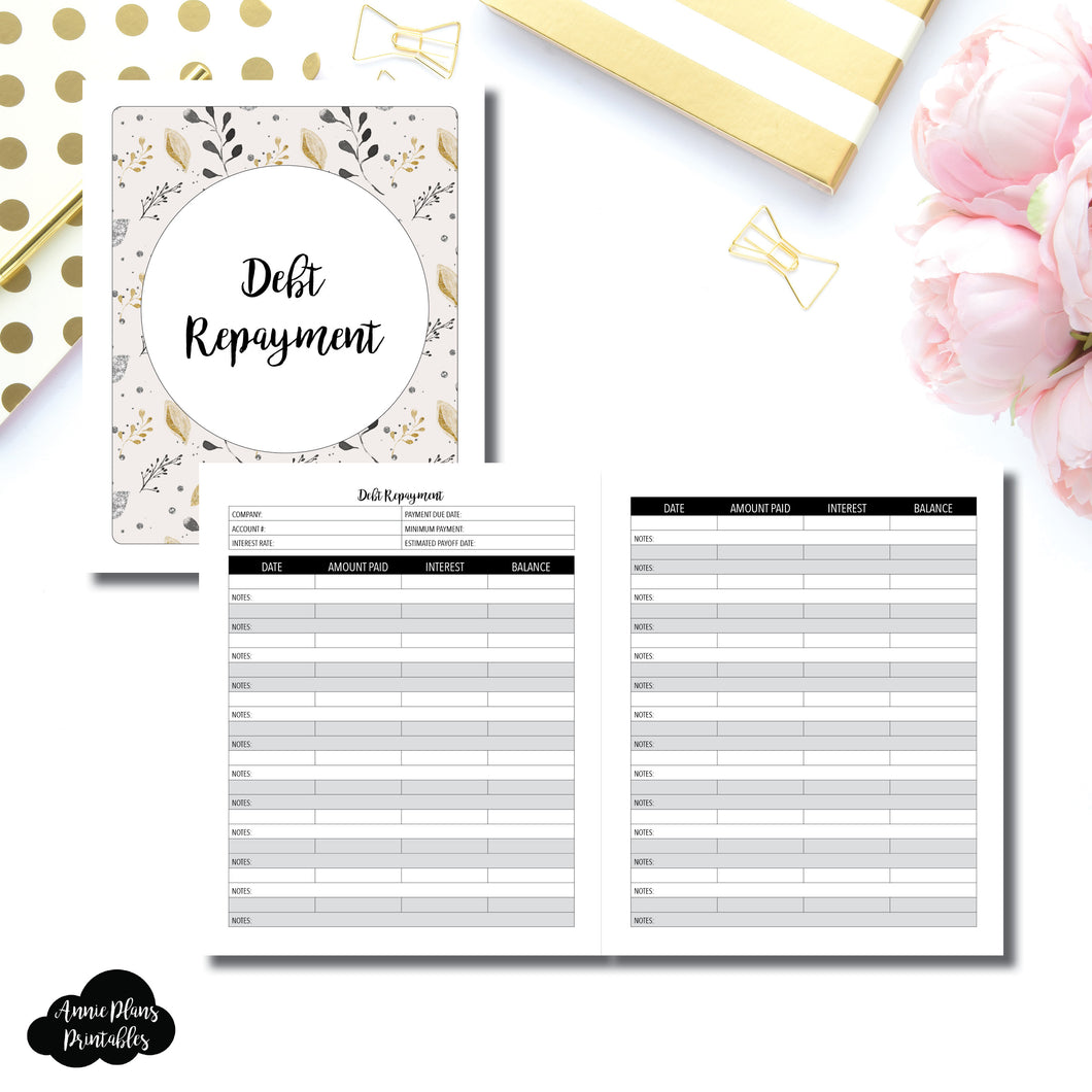 A5 Wide Rings Size | Debt Repayment Printable Insert ©