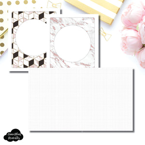 A5 Wide Rings Size | Plain GRID Printable Inserts ©
