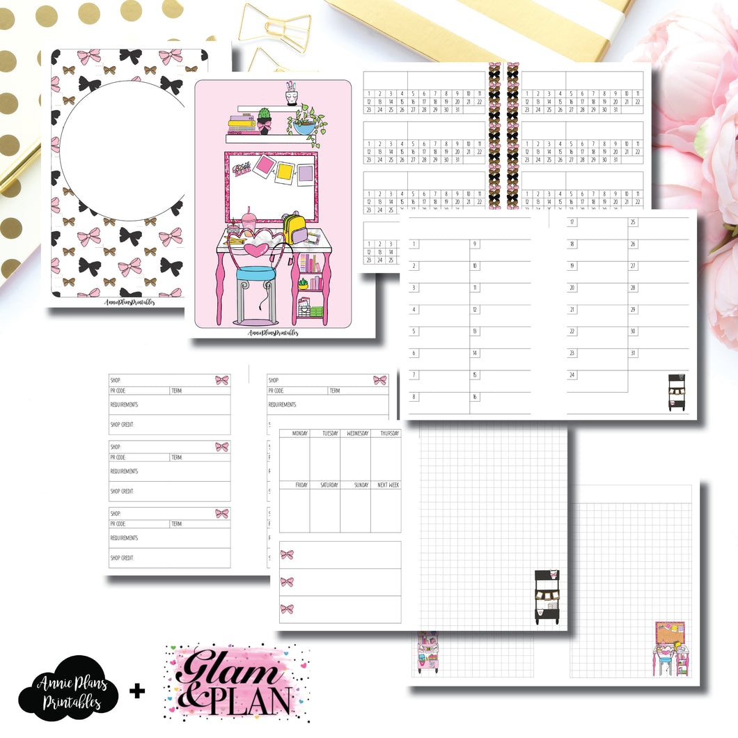 A5 Wide Rings Size | PR Tracker Insert Collaboration Bundle with Glam & A Plan Printable Insert