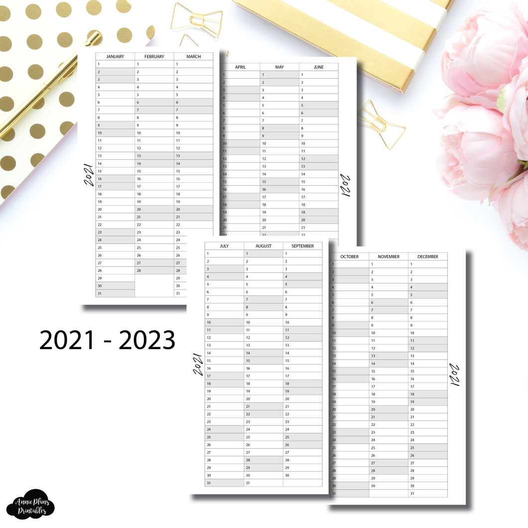 A5 Wide Rings Size | 2021 - 2023 Important Dates Printable Insert