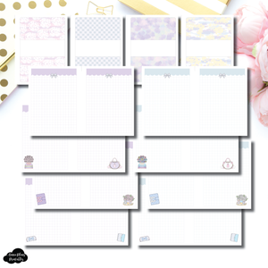 A6 Rings Size | Pastel and Colorful Grid Designer Notes Printable Insert