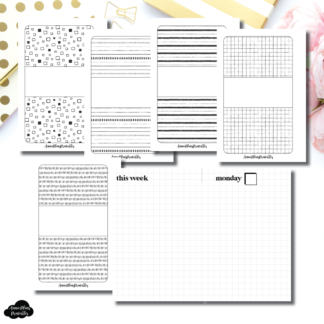 B6 TN Size | Minimalist Daily Grid Printable Insert