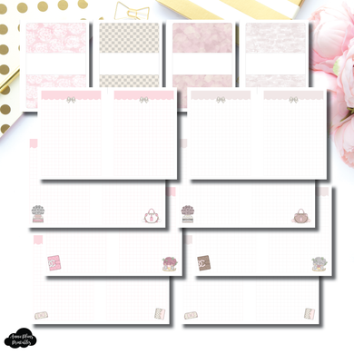 A5 Rings Size | Pink and Neutral Grid Designer Notes Printable Insert