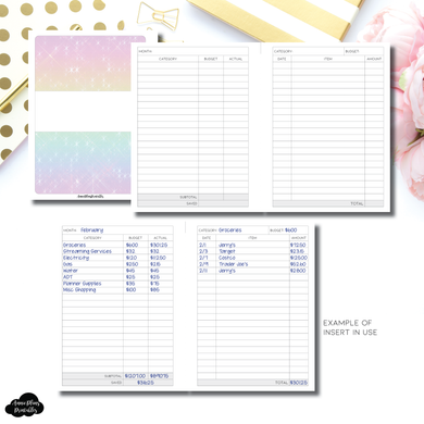 Personal Rings Size | Monthly Budget Printable Insert