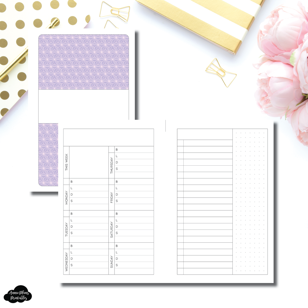 Mini HP Size | MEAL TRACKER + LIST PRINTABLE INSERT