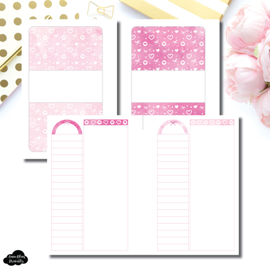 Pocket Plus Rings Size | Pink Valentines List/Notes Printable Insert