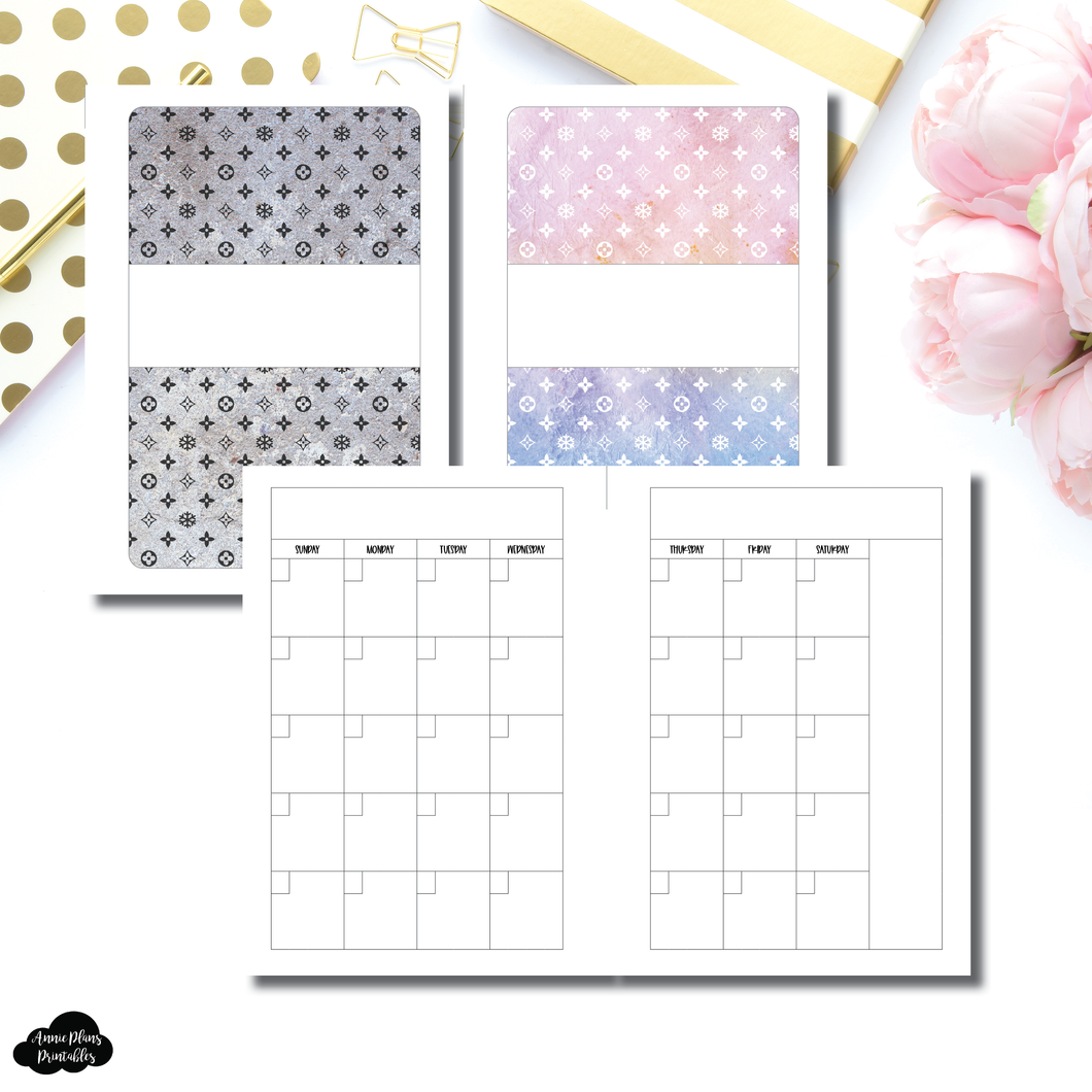 A6 Rings Size | Winter Luxe Monthly Printable Insert