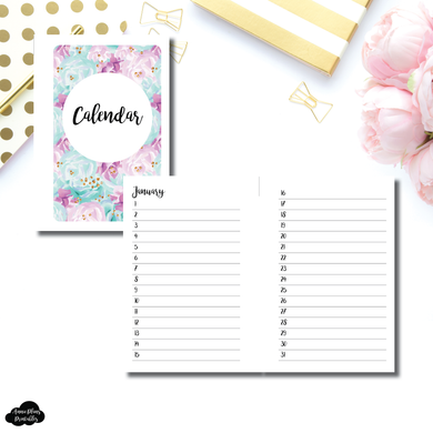 Pocket Plus Rings Size | Perpetual Calendar Printable Insert