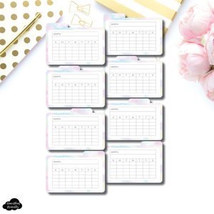 Tab Cards | Undated Monthly Tracker Dreamy Clouds Tab Card Printable