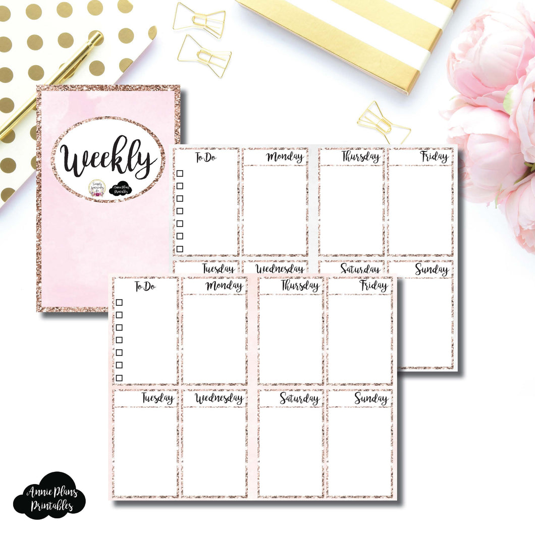 Pocket TN Size | SIMPLY WATERCOLORCO Collaboration - Vertical Week on 2 Page Printable Insert ©