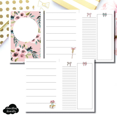 HALF LETTER RINGS Size | Undated Horizontal Week on 2 Page Collaboration Printable Insert ©