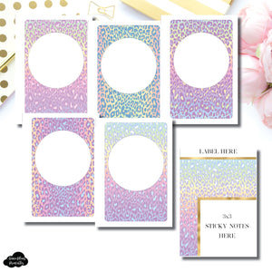 Personal Wide Rings Size | Wild Pastel Blank Covers + Sticky Note Dashboard Printable