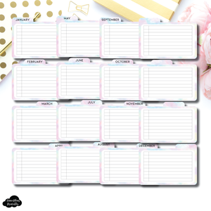 Tab Cards | Monthly List Dreamy Clouds Tab Card Printable