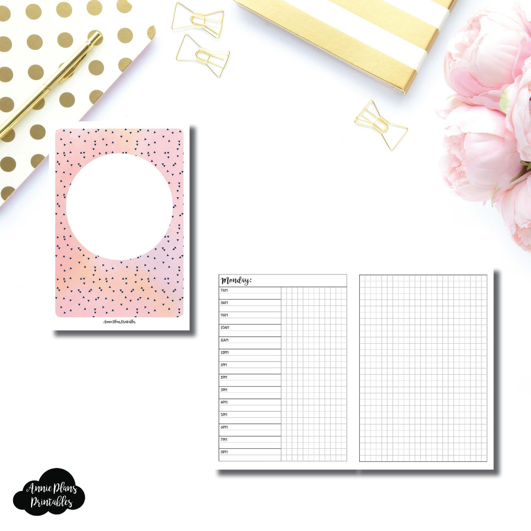 A6 Rings Size | UNDATED Day on 2 Pages Printable Insert ©