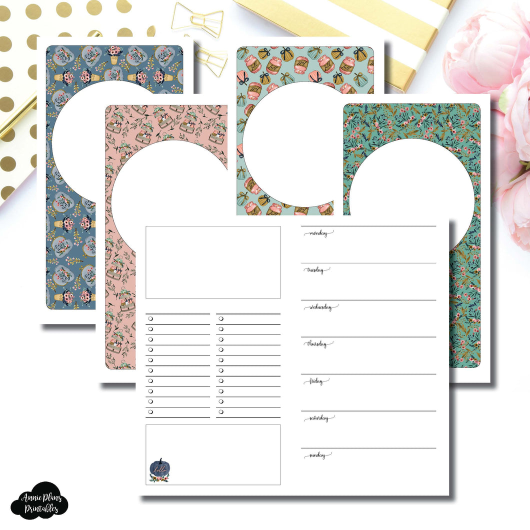 Personal TN Size | Blank Covers + Undated Week on 2 Page Collaboration Printable Insert ©