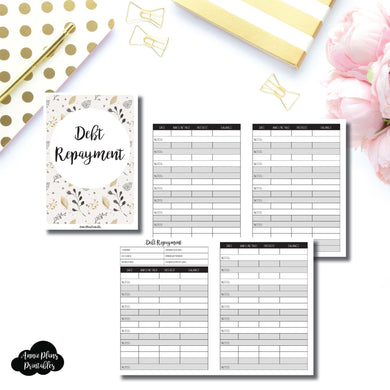 A6 Rings Size | Debt Repayment Printable Insert ©