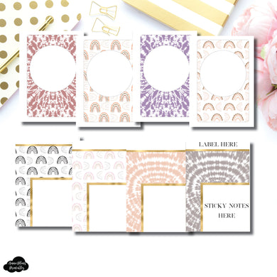 Pocket Rings Size | Boho Rainbow Covers + Sticky Note Dashboards Printable